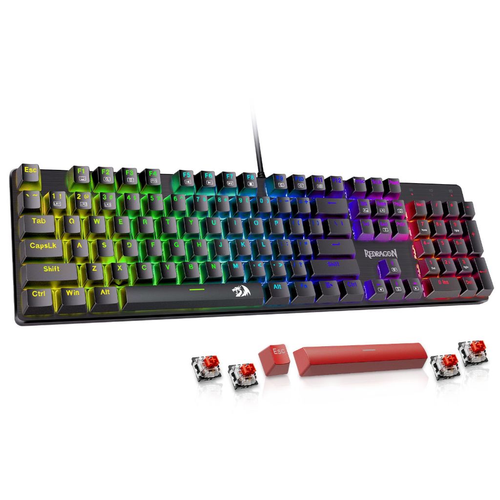 Redragon K671 wired mechanical keyboard with red linear switches and RGB backlighting